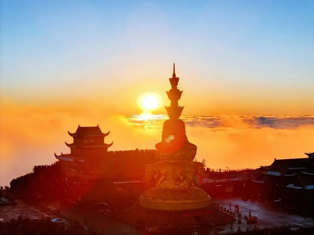 Sunrise At The Golden Summit Of Mount Emei