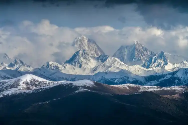 Mount Gongga rising out of the mist in western Sichuan